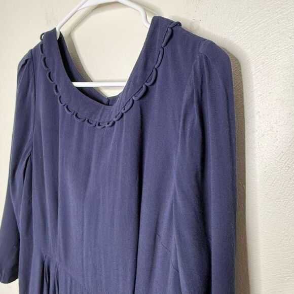 Boden Navy Blue Quarter Sleeve Fit and Flare Dress - Women’s US 10 - Picture 4 of 8